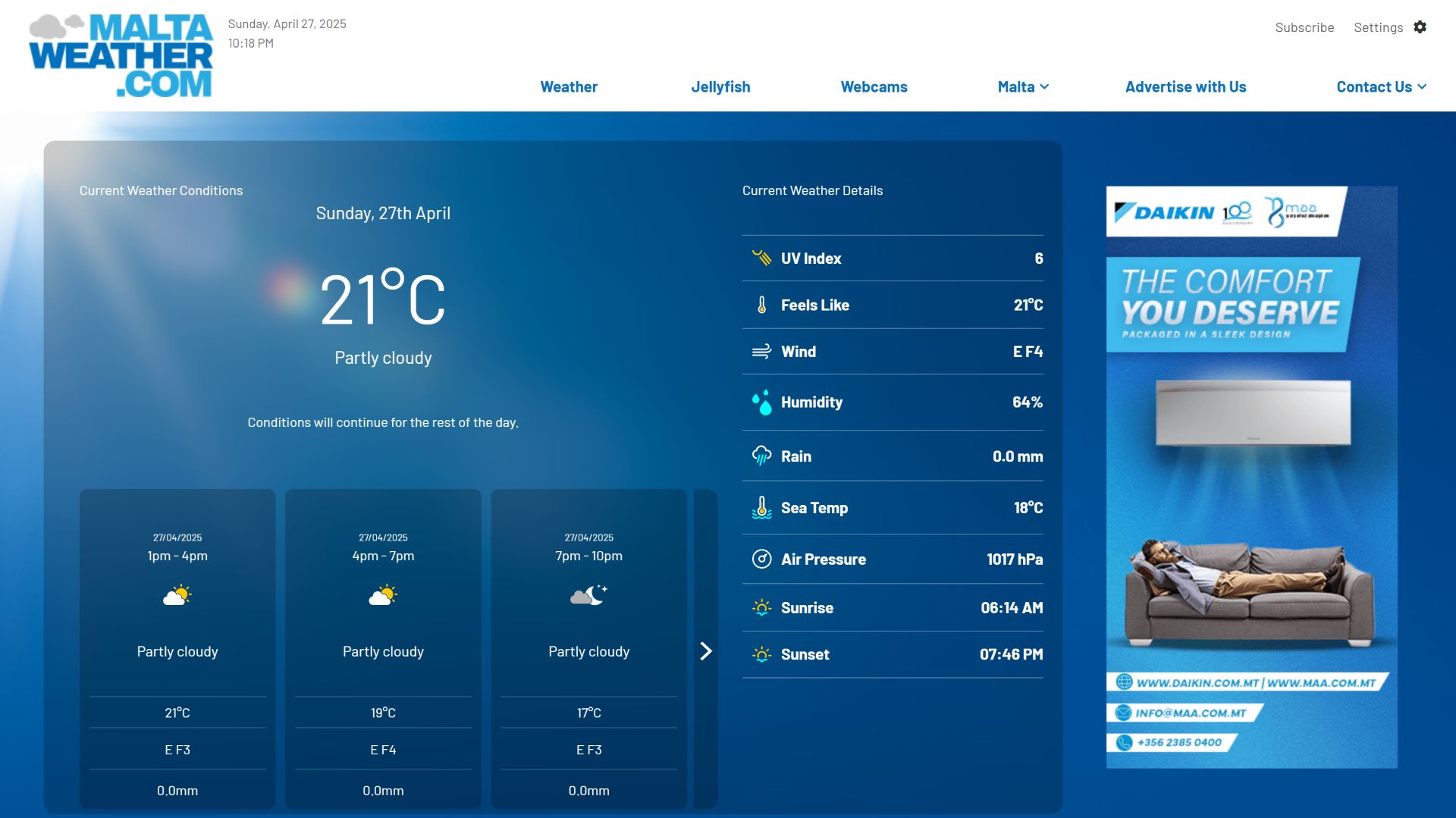 Malta Weather Website